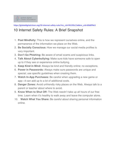 10 Internet Safety Rules A Brief Snapshot Chapman University