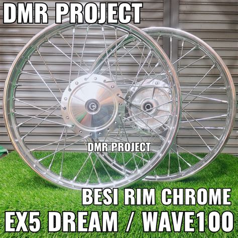 RIM BESI EX5 DREAM W100 1 40X17 COMPLATE SET SIAP PASANG RIM BESI BS2