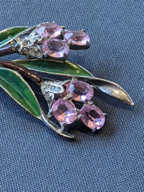 S Coro Gene Verrecchio Enamel Rhinestone Flower B Gem