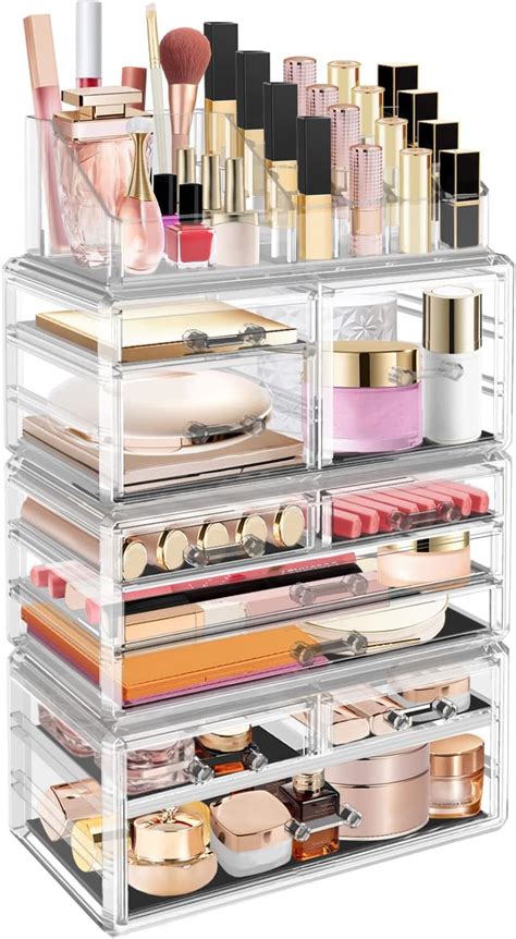 Joencost Makeup Organizer Cosmetic Storage Display Case 9 Drawers 4