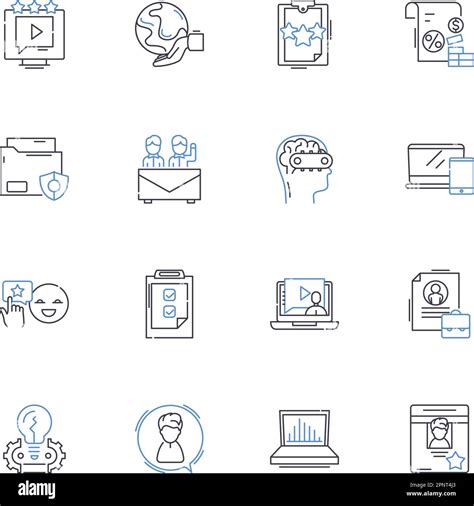 Reporting Position Line Icons Collection Analytics Data Metrics