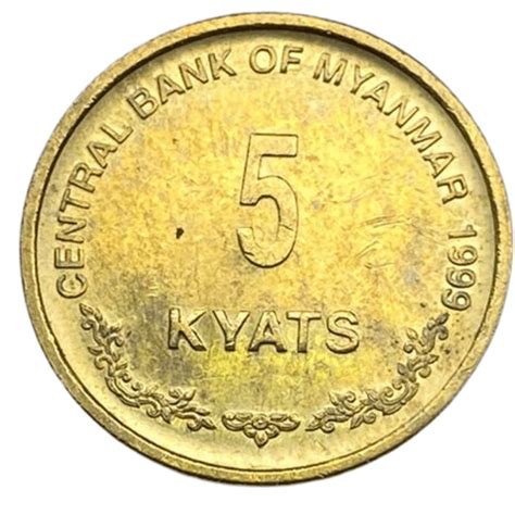 5 Kyats Myanmar 1999 Marcon Numismática