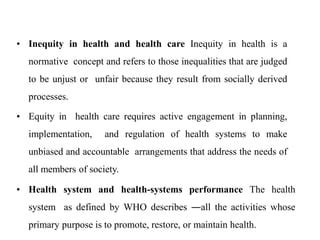 UNDERSTANDING HEALTH INEQUALITIES Pdf Dep PPT