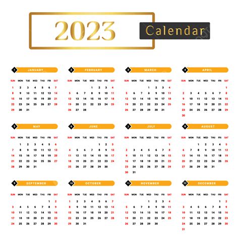 Gambar Kalender 2023 Dengan Gaya Geometris Kuning Hitam Dan Emas Yang Unik Kalender Kalender