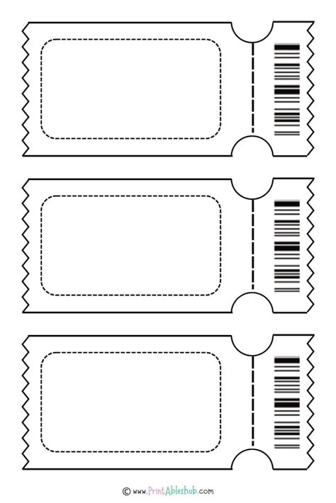 Free Printable Blank Ticket Design Templates [pdf Included] Printables Hub