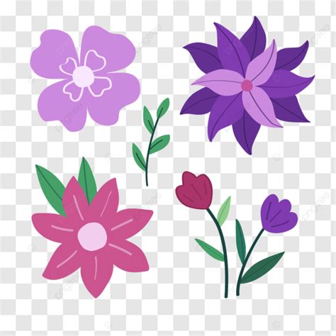 Cute Flower Illustration Sticker Set Vector Cute Flowers Flower