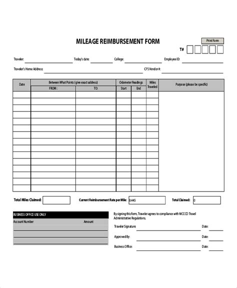 Free 11 Sample Mileage Reimbursement Forms In Ms Word Pdf Excel 16506 Hot Sex Picture