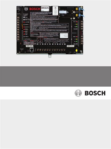 Bosch B8512g Control Panel Installation And System Reference Manual Pdf