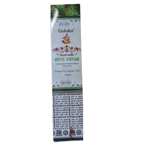 Incenso SETE ERVAS Ayurvedic Goloka Energia Limpeza Total