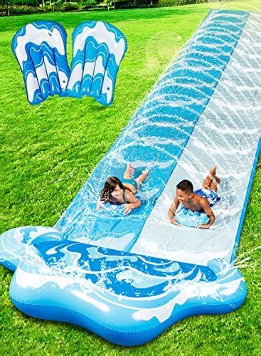 Sloosh 20ft Water Slide 2 Person Blue Wave Water Slides With 2 Slip