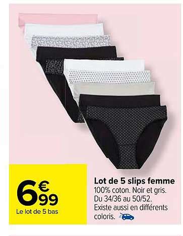 Promo Lot De 5 Slips Femme Chez Carrefour ICatalogue Fr