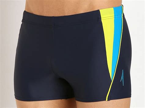 Speedo Men S PowerFLEX Eco Fitness Splice Square Leg Swimsuit Amazon