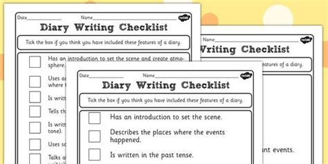 Checklist Template Ks2