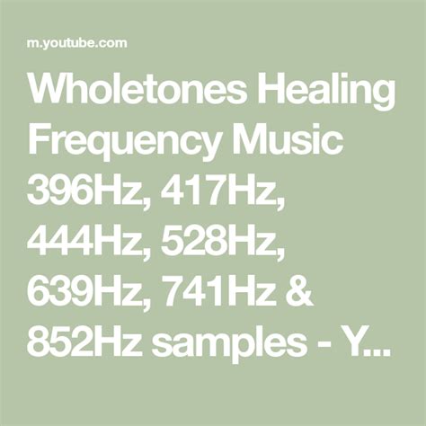 Wholetones Healing Frequency Music 396hz 417hz 444hz 528hz 639hz