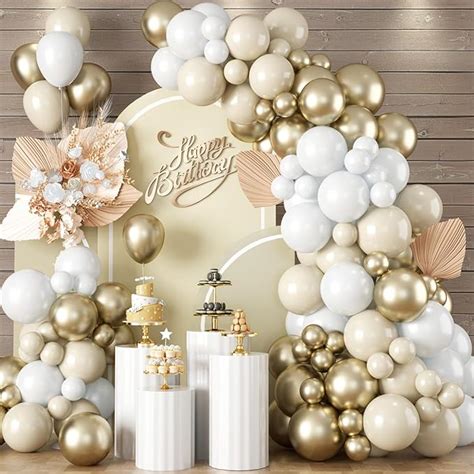 Amazon 142Pcs White Sand Balloon Garland Arch Kit Nude White Cream