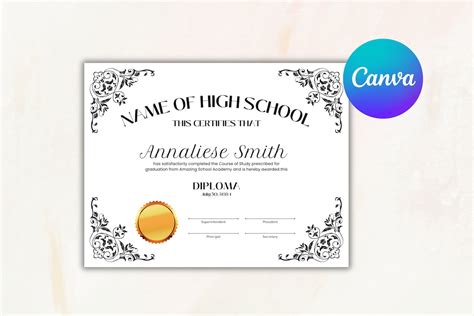 Graduation Diploma Template Certificate Diploma Template Template for ...