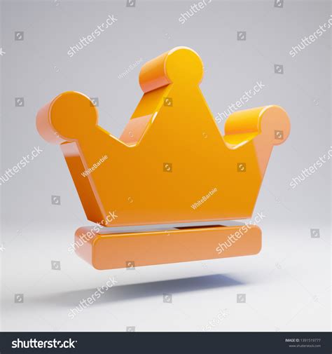 Volumetric Glossy Hot Orange Crown Icon Stock Illustration 1391519777