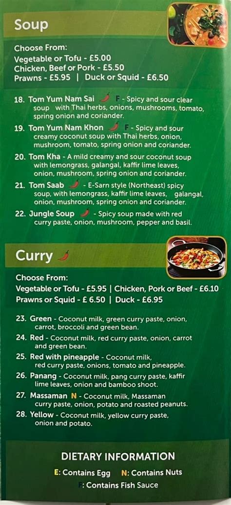 Boon Tong Dha Thai Restaurant Plymouths Full Menu Online