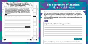 Baptism Worksheets Christian Ed Resources Twinkl Usa