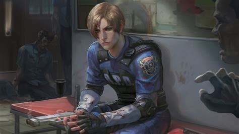 Leon S Kennedy Resident Evil 2 4k 17 Wallpaper Pc Desktop