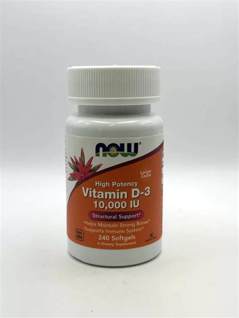 NOW - Vitamin D3 (10000 IU) 240 Softgels - G&W Herbs