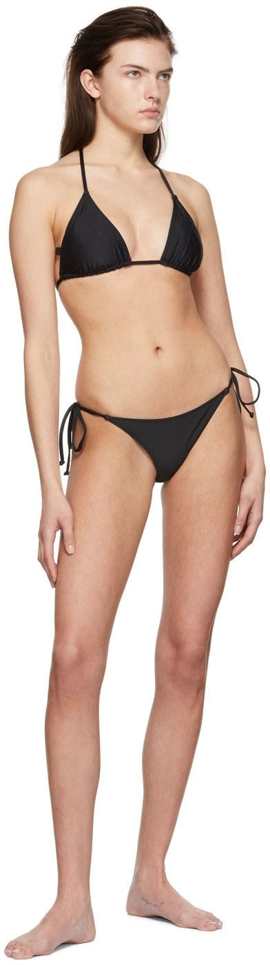 Ganni Black Recycled Nylon Bikini Top Ganni