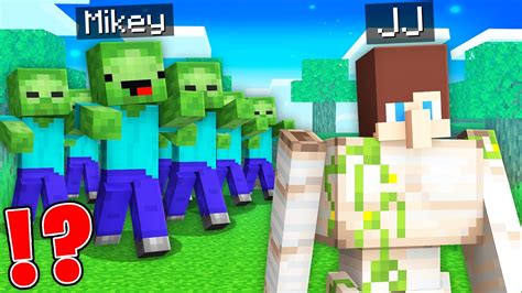 JJ Vs Mikey IRON GOLEM Vs ZOMBIE Hide And Seek In Minecraft Maizen