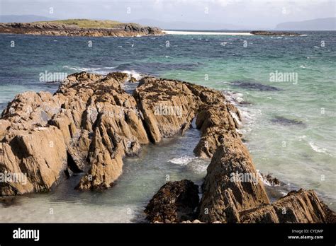 Traigh Ban White Strand Of The Monks Beach Iona Scotland Uk Stock