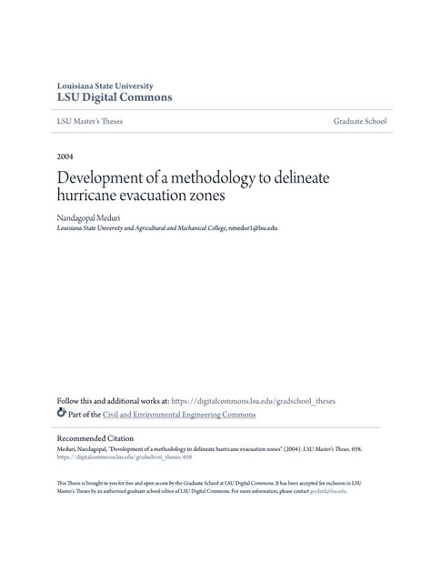 Fillable Online Digitalcommons Lsu Development Of A Methodology To