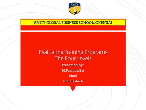 Evaluating The Training Programs Ppt The Four Levels Kirkpatricks