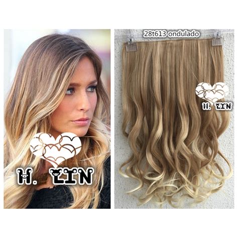 Aplique Mágico Cabelo fio Invisível Tiara cor 28t613 loiro mechas luzes