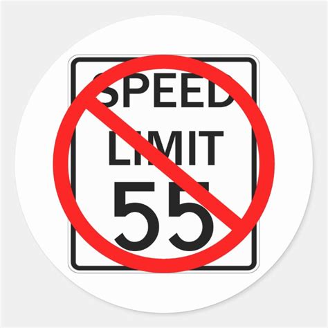 No 55 Mph Speed Limit Sign Classic Round Sticker Free Download Nude Photo Gallery