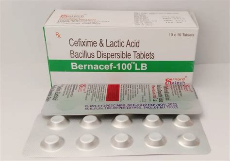 Bernacef Lb Cefixime Lactic Acid Bacillus Dispersible Tablets At