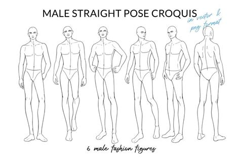 Male Croquis Pack For Fashion Illustration By Art By Lin