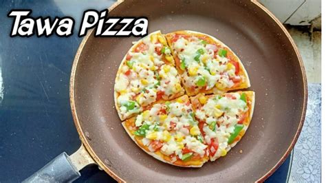 Tawa Pizza Recipe तवा पिझ्झा Veg Pan Pizza Pizza Using Readymade Base No Oven Cheesy