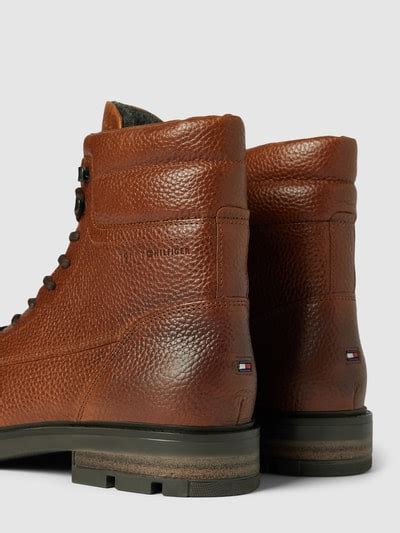 Tommy Hilfiger Boots Aus Leder Mit Label Details Cognac Online Kaufen