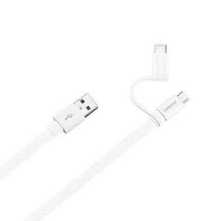 Official Huawei White Usb A To Micro Usb Usb C Charge And Sync M Cable