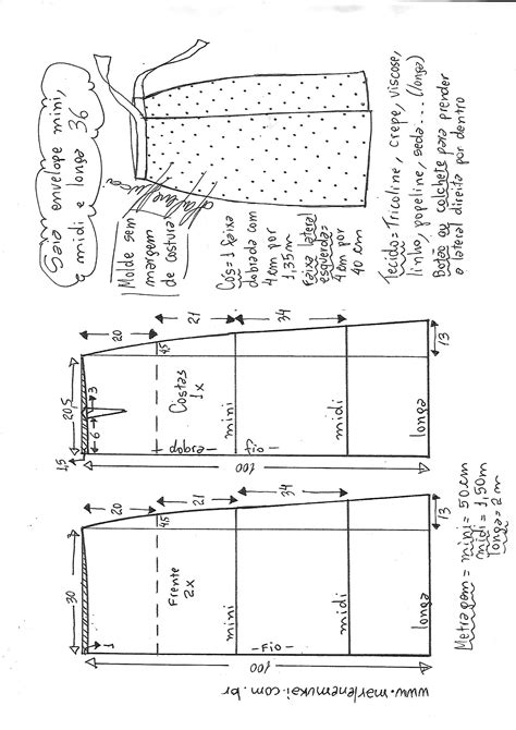 Saia Envelope Mini Midi E Longa Marlene Mukai