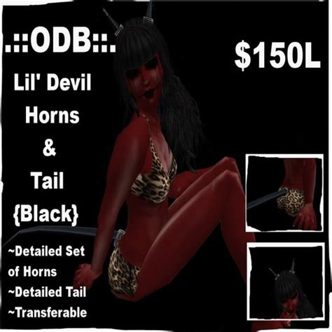 Second Life Marketplace Odb Lil Devil Horns And Tail [black