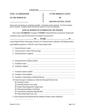 IN RE GUARDIANSHIP Doc Template PdfFiller