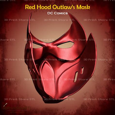 Red Hood Outlaw Mask Cosplay DC Comics Stl File 3D Print Model By