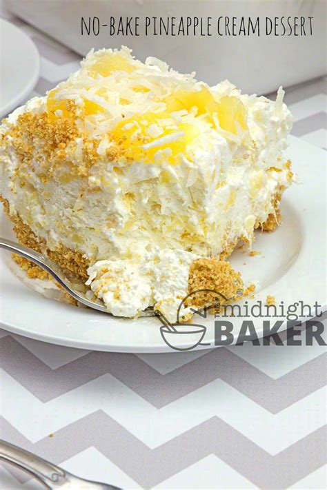 No Bake Pineapple Cream Dessert The Midnight Baker