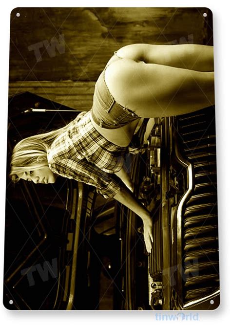 Hot Rod Pinup Sign D Tinworld Model Pin Up Signs Tinsign