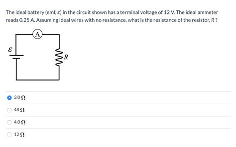 Solved The Ideal Battery Emf E In The Circuit Shown Has A Chegg