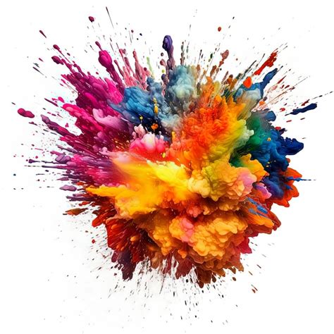 Premium Ai Image Colored Powder Explosion Abstract Closeup Dust On