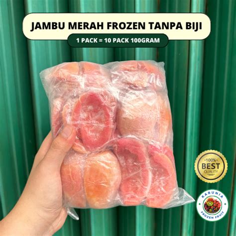 Jual JAMBU MERAH TANPA BIJI BEKU JAMBU MERAH FROZEN BUAH BEKU JAMBU