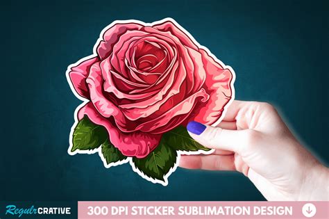 Rose Flower Sticker Printable Clipart Graphic By Regulrcrative