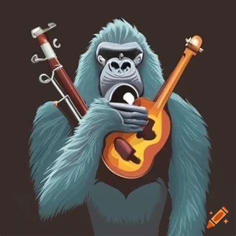 Gorilla Playing A Musical Instrument On Craiyon