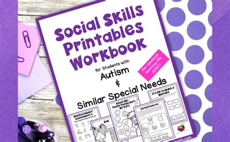 Social Skills Printables Workbook For Students With Autism And Similar