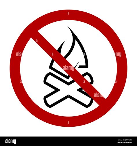 No Campfired No Fire Symbol Prohibition Sign Line Icon Flat Vector